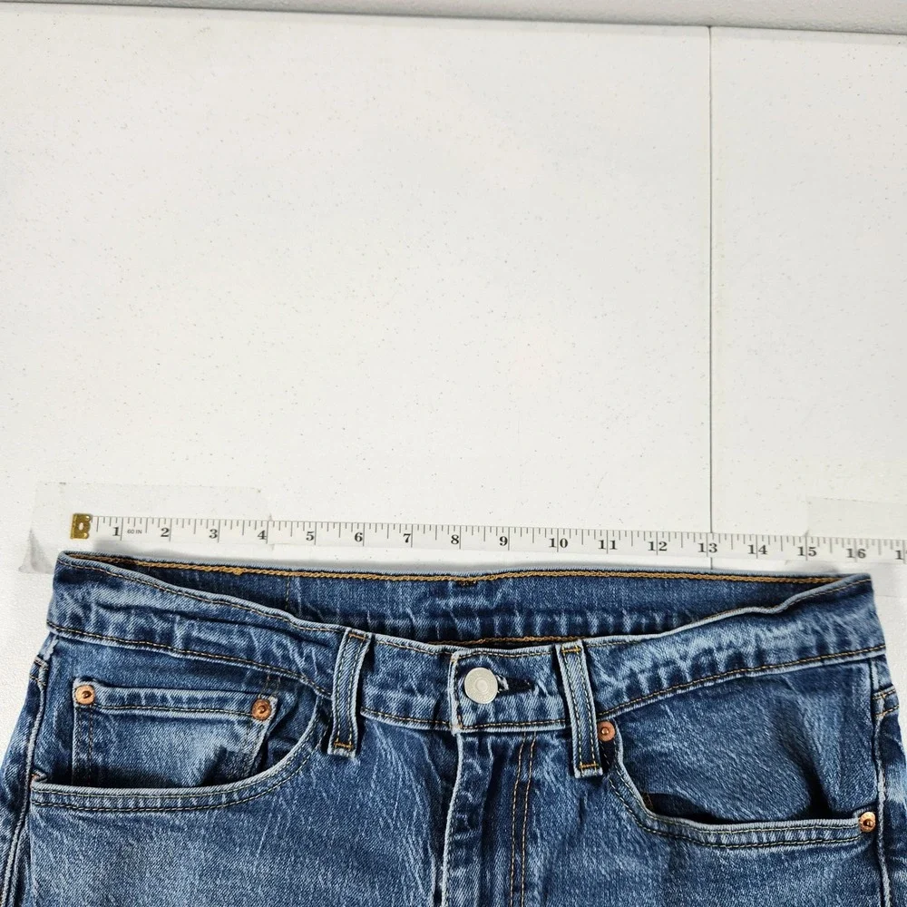 Levis 505 Regular Fit Straight Leg Jeans Mens 34x30 Medium Wash‎ Blue Denim